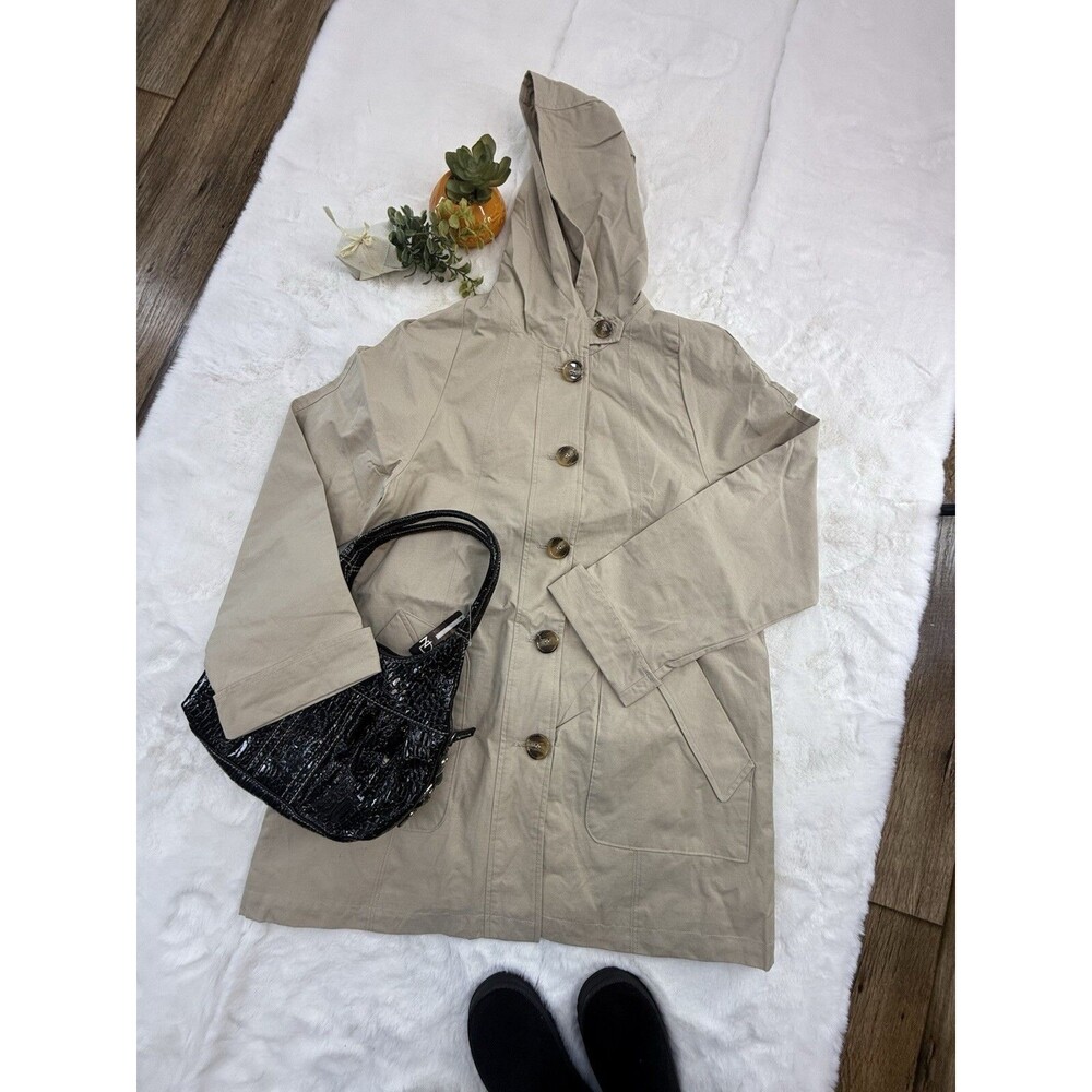 NEW Appleseed's Women's Jacket Coat Sz M Hooded Button Front | Quilted Puffer - Picture 4 of 12